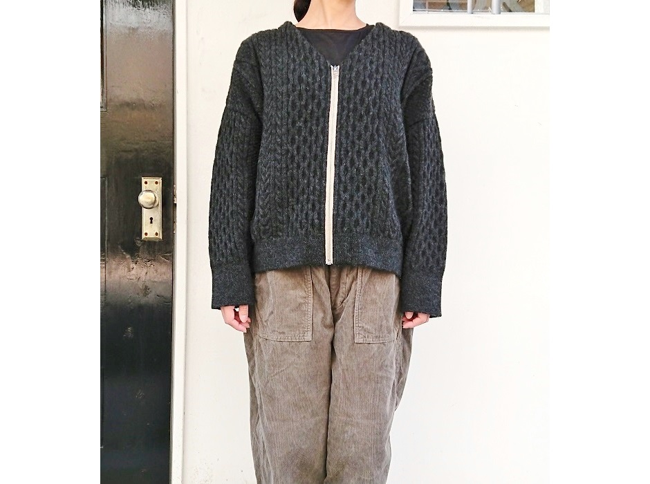 Ordinary fits (オーディナリーフィッツ) CABLE KNIT ZIP CARDIGAN