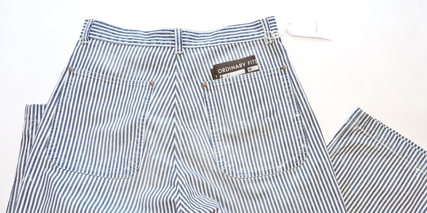 ORDINARY FITS ベルパンツ ユーズド ペイント加工 / 32 Ordinary fits オーディナリーフィッツ BELL PANTS HICKORY USED
