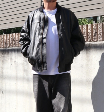  yoused LEATHER BOMBER JKT(MA-1)